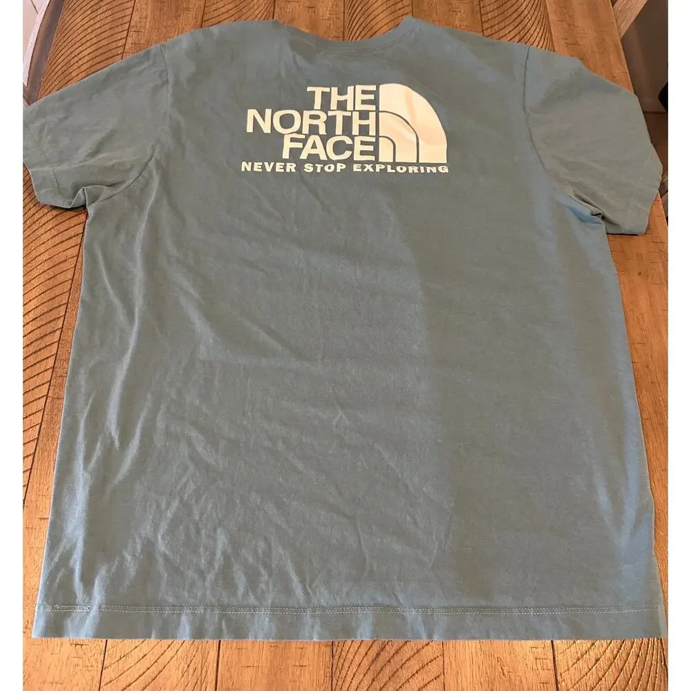 The North Face Blue Gray SS T-Shirt Men's XL Graphic Logo Circular Design